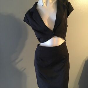 Brand New PrettyLittleThing Plus Dark Brown 100% Polyester Cut Out Dress Size 12